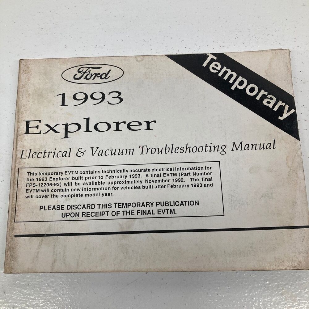 Ford Explorer Electrical & Vacuum Troubleshooting Manual 1993